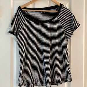 Black & White striped Anthropologie cotton t-shirt, good used condition